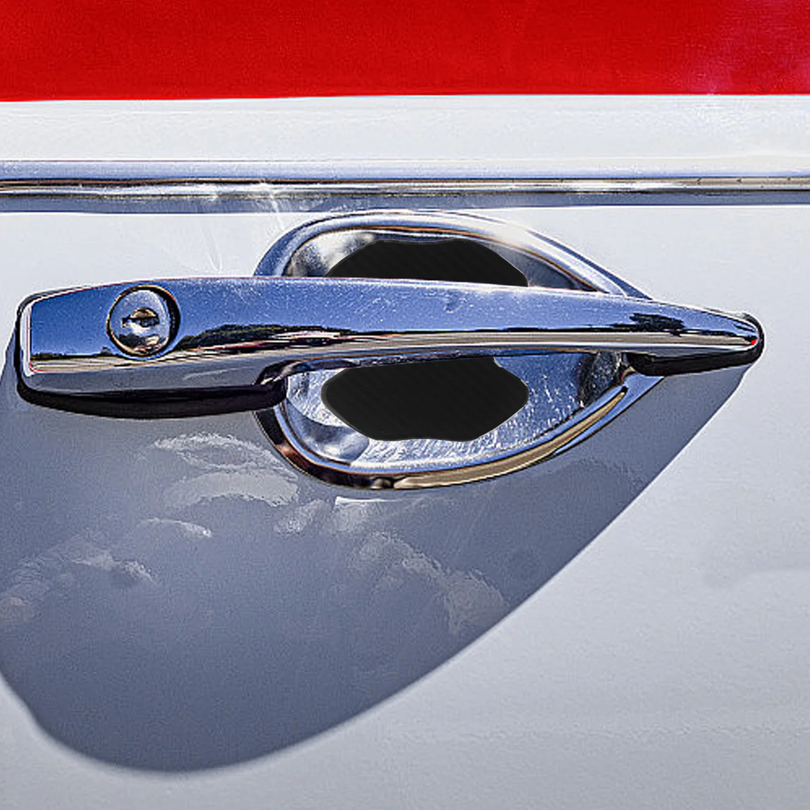 

4Pcs Carbon Fiber Car Door Handle Bowl Cover Anti Scratch Protective Sticker Car Door Guard Handle Protection Carbon Fiber Tape