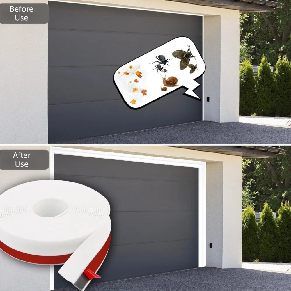 

Высококачественная уплотнительная лента для гаражных ворот 300 см, гибкая, простая в установке, резиновая лента для дверных проемов, защита для окон и гаражных ворот из ТПЭ