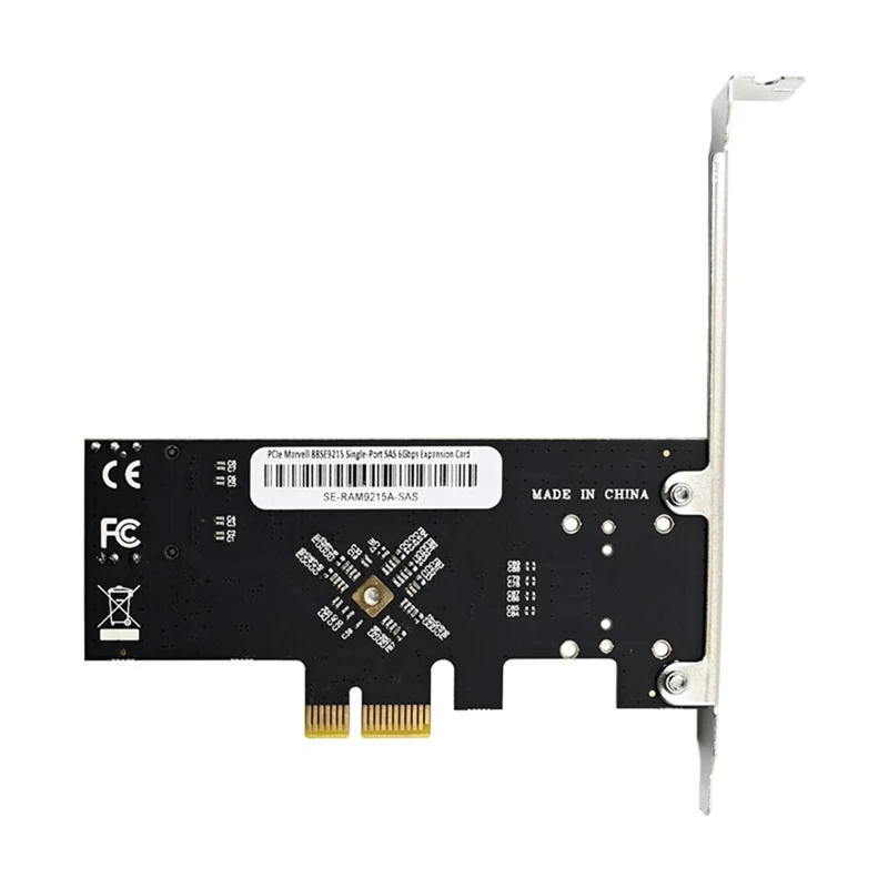 Pcie X1 Single Port SAS 6Gbps SATA Expansion Card Adapter Card 88SE9215 Chips For Desktop And Server