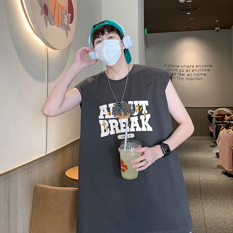 Couple\'s multi-color sports comfortable breathable high-quality casual loose cotton summer Trend thin version Sleeveless