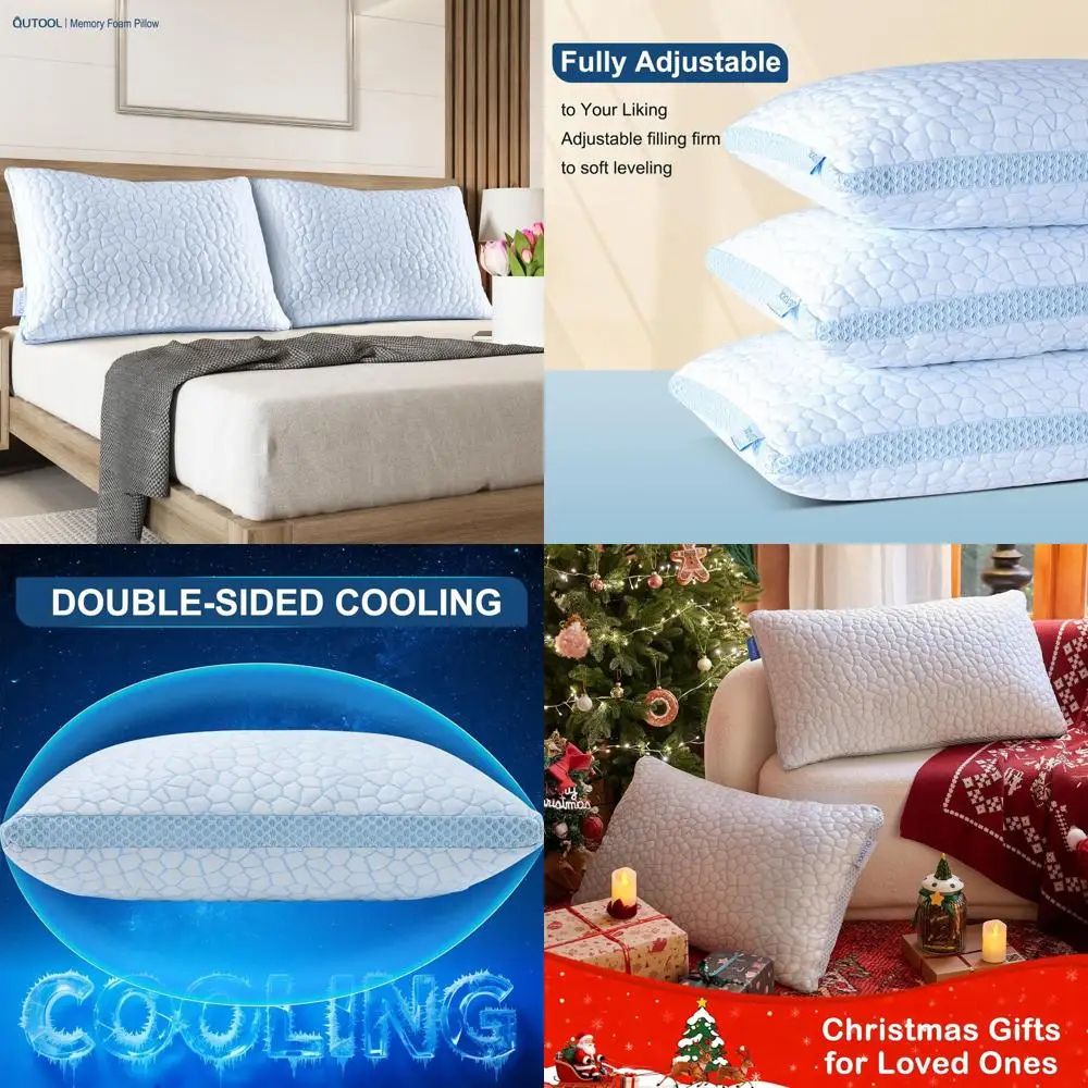 

Набор охлаждающих подушек King Size — 2 подушки из пены с эффектом памяти для горячих сну, регулируемая опора для всех положений сна, мягкий комфорт