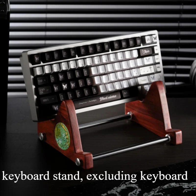Black Walnut Keyboard Stand Customized Solid Wood Enamel Double Layer Display Rack Table Setup Storage Rack Keyboard Accessories