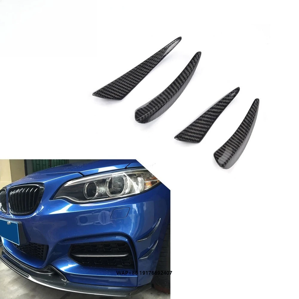 

Carbon Fiber Front Lip Fin Trims for 2 Series F22 M235I M-Tech 2014-2016 Bumper Canard Wings Body Kit