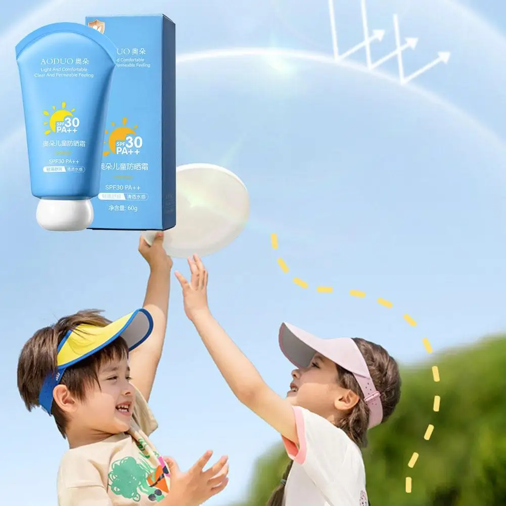 

Children Sunscreen Refreshing Oil Free Sun Protector UV Outdoor Body Resistance Anti-Oxidation Non-irritating Mild Cream Y8R3