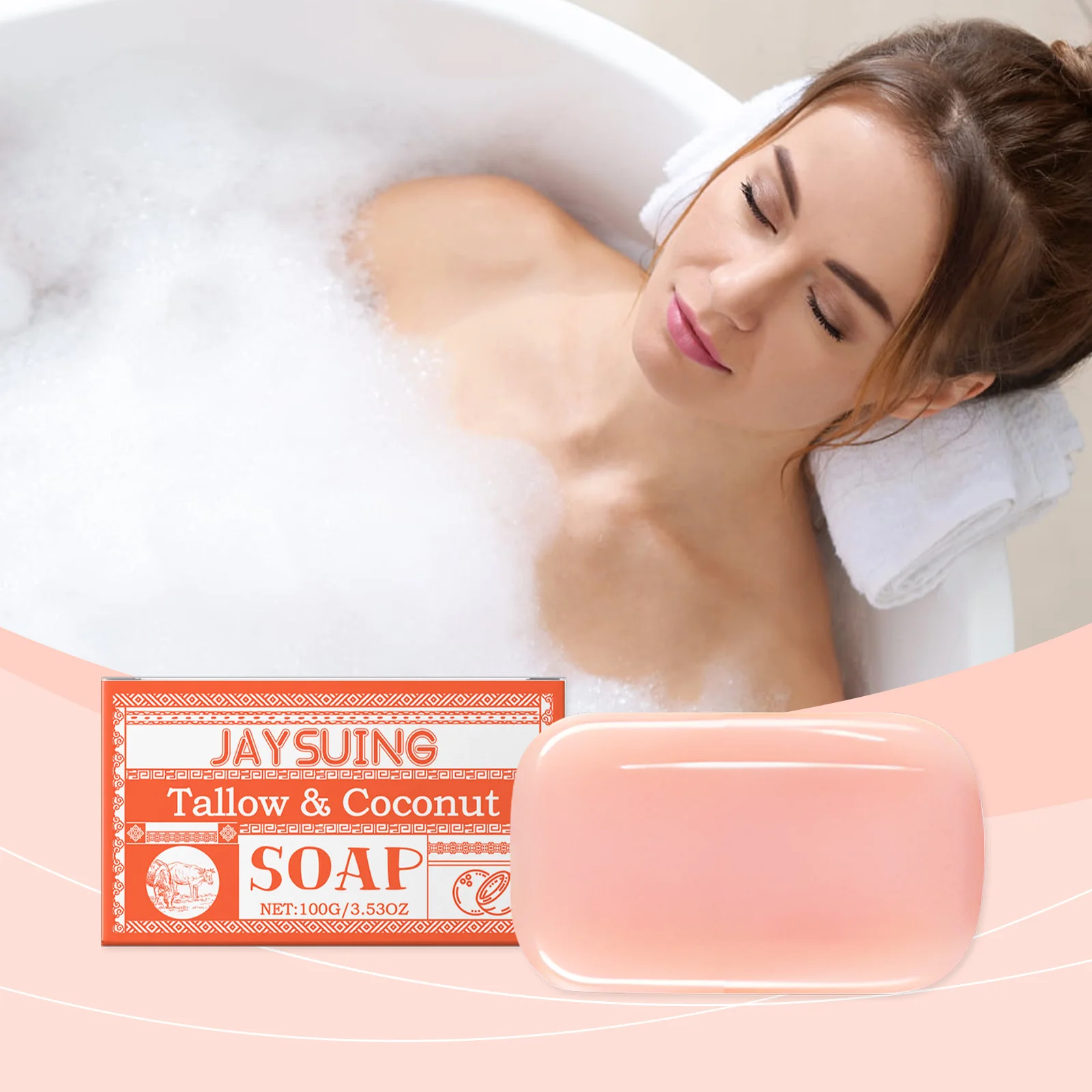 

Tallow Soap Coconut Oil Grass Fed Moisturizing Face Body Wash for Sensitive Skin Deep Cleansing Handcrafted Bath Shower Soap Bar