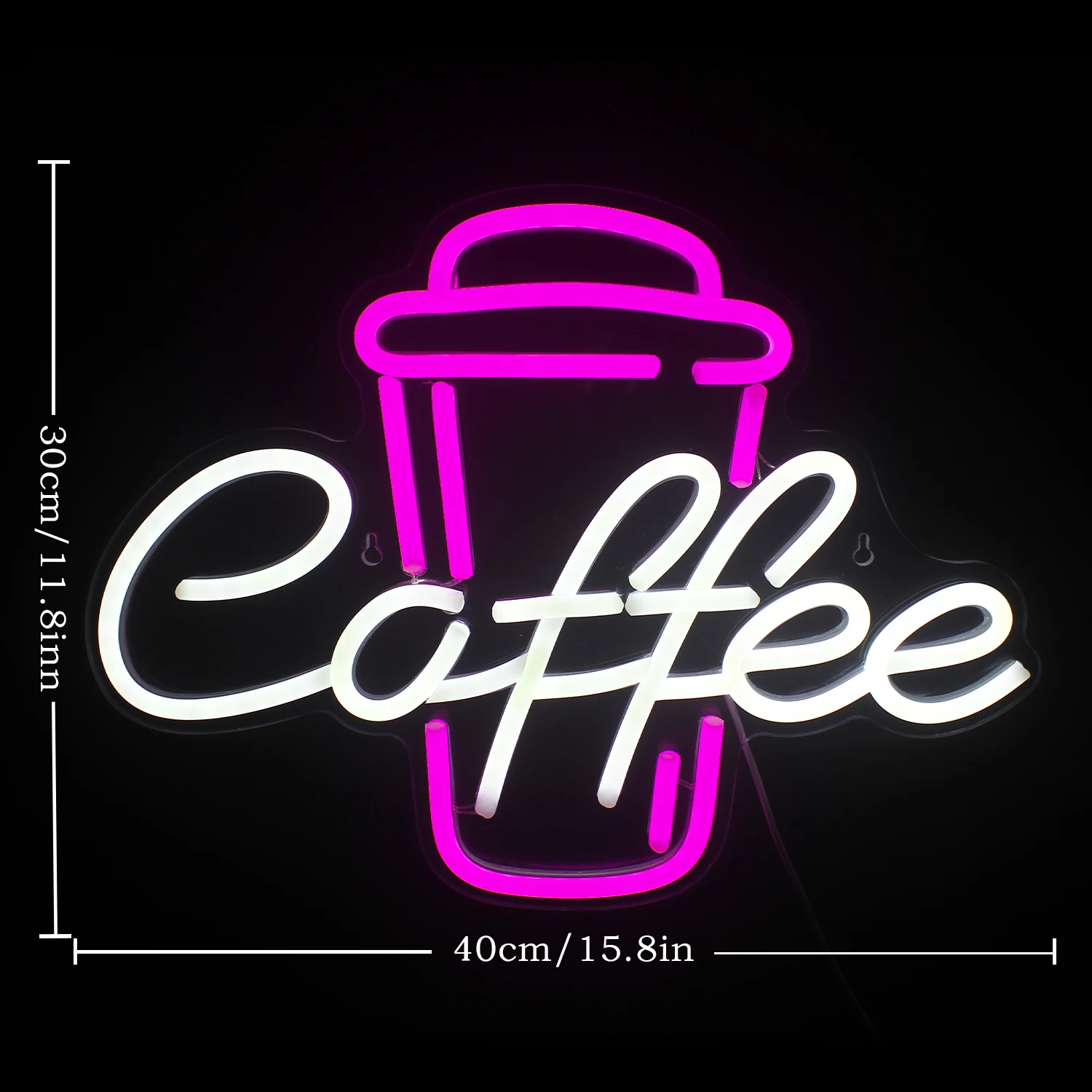 Imagem -05 - Usb Led Neon Light Sign Sinal de Café Rosa Branco Wall Decor Adequado para Café Bar Restaurante Cerveja Pub Quarto Birthday Party