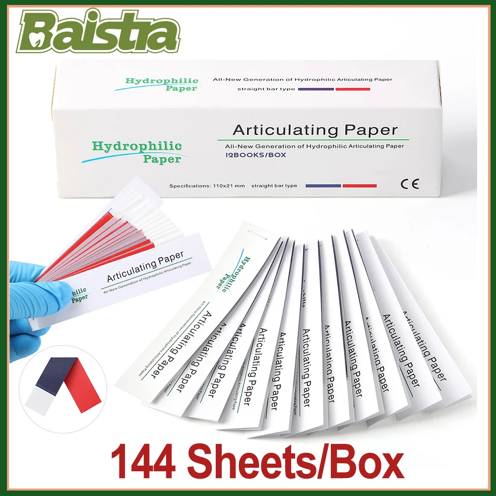 

144Sheets/Box AZDENT Dental Articulating Paper Size 110*21mm Hydrophobic Strips Oral Teeth Care Dentistry Consumables