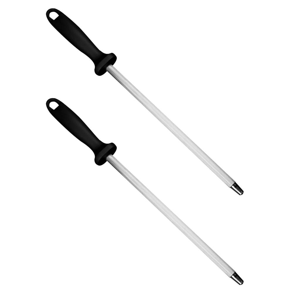 

2 pcs Kitchen Honing Rod Sharpener Stick Portable Sharpening Tool Gadgets Stainless Steel PP Long Lasting High Efficiency