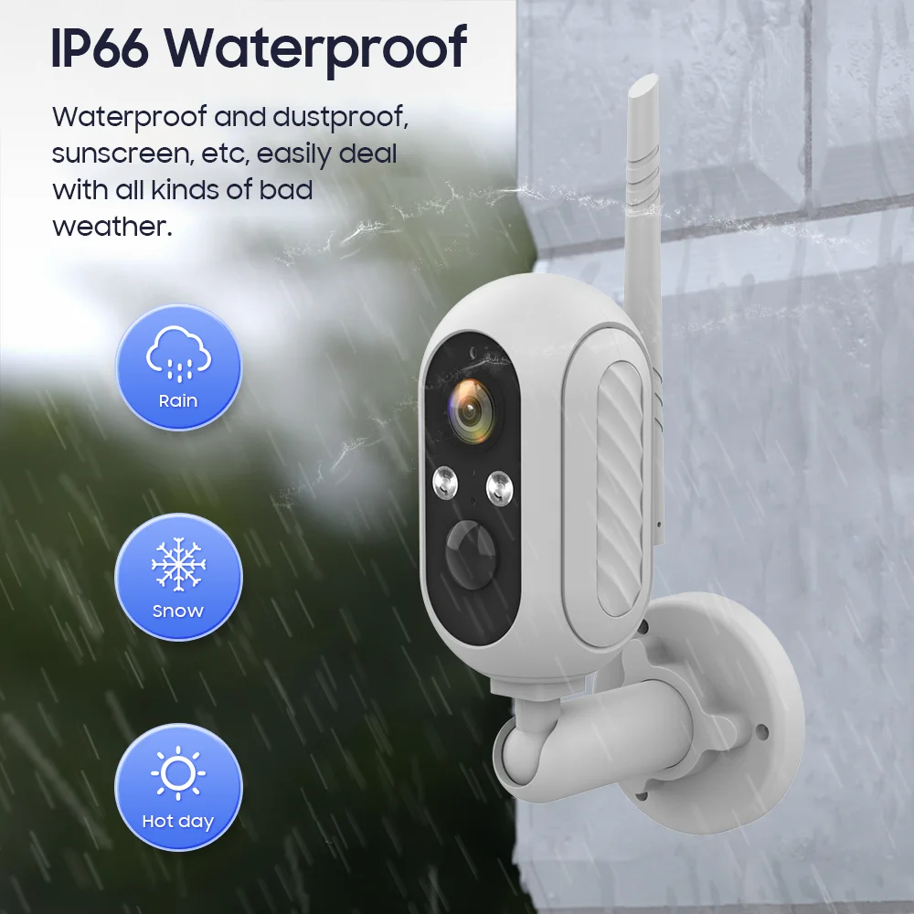 5MP 4G Outdoor Waterproof Camera 2K WiFi Wireless Battery Indoor Home Security IP Surveillance Motion Alarm Two Way Audio Camera