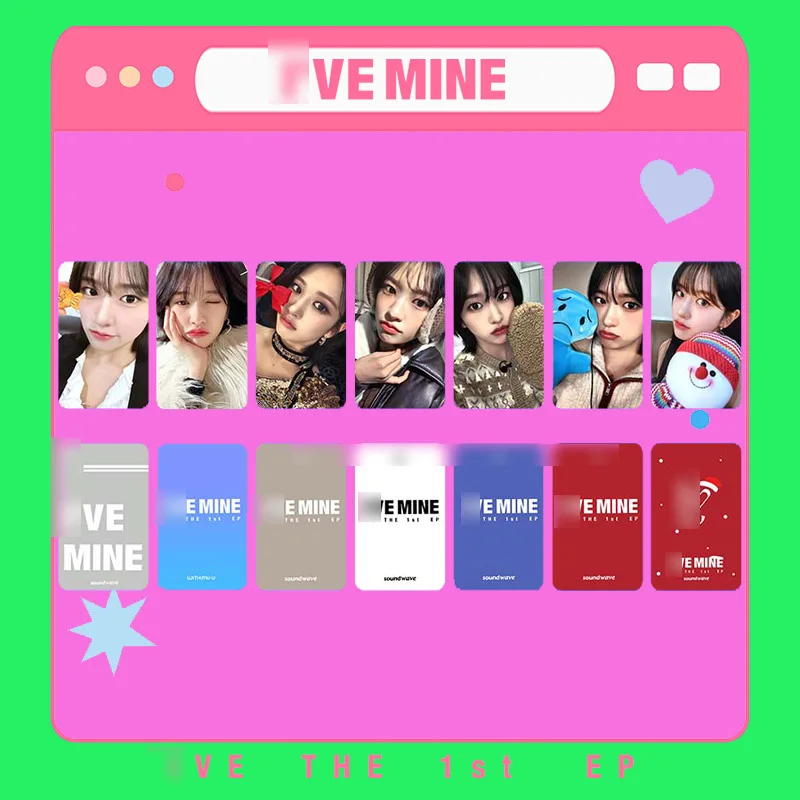 Kpop Idol 7pcs/set Lomo Cards IVE Photocards I'VE MINE SW Photo Card WONGYONG Postcard for Fans Collection