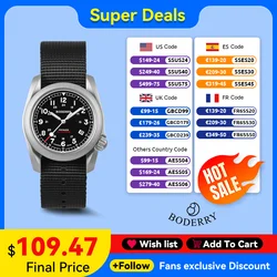 BODERRY Men's Field Watches Titanium Automatic For Seiko Top Brand Dive Wristwatch 100M Waterproof Clock Military Watch for Men