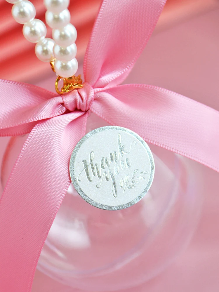 صندوق هدايا كرة كريستال مستدير من الأكريليك مع مقابض سوار لؤلؤي لحقيبة حلوى الزفاف وحفلات استقبال المولود الجديد، تغليف أنيق للحفلات #5