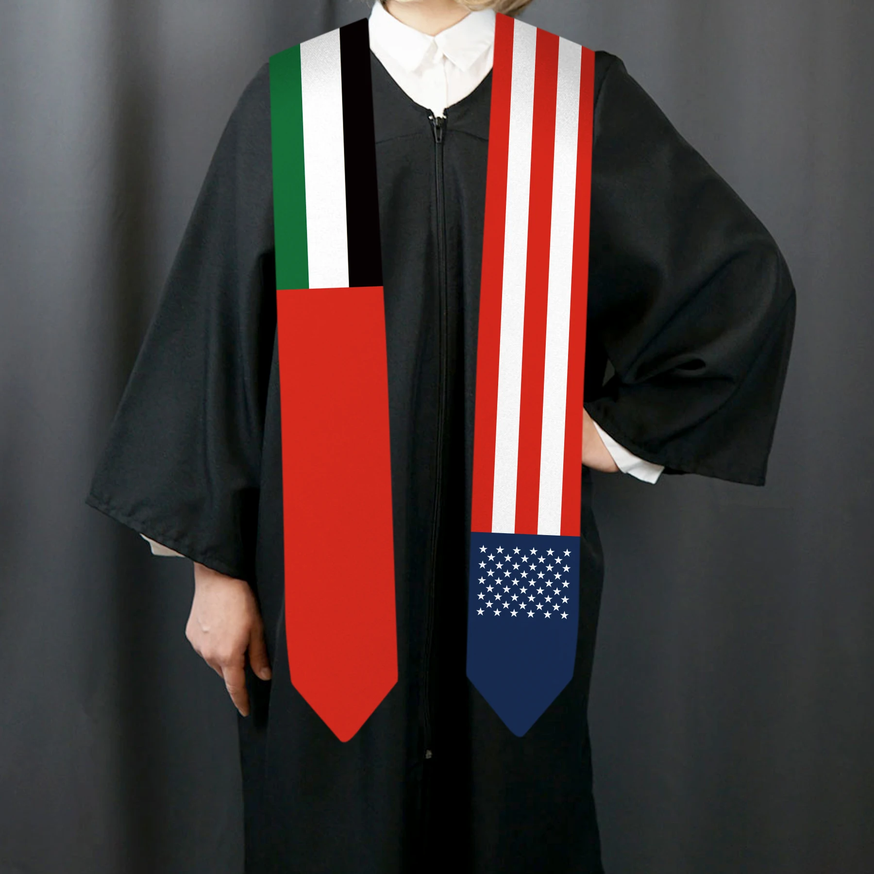 13x180cm USA And United Arab Emirates Flag Graduation Sash Bachelor Gown Accessory Graduation Sash Scarf