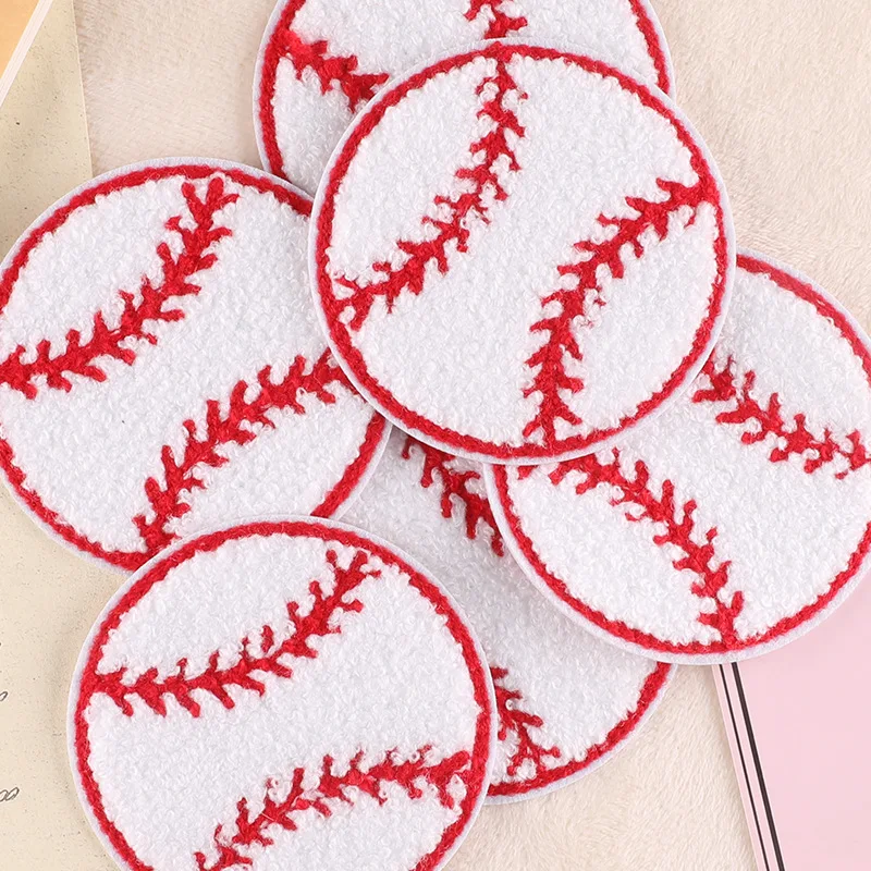 2PCS Embroidery Fusible Patch Iron on Transfer Appliques Patches for Clothes Chenille Baseball Patch Couture Decorate