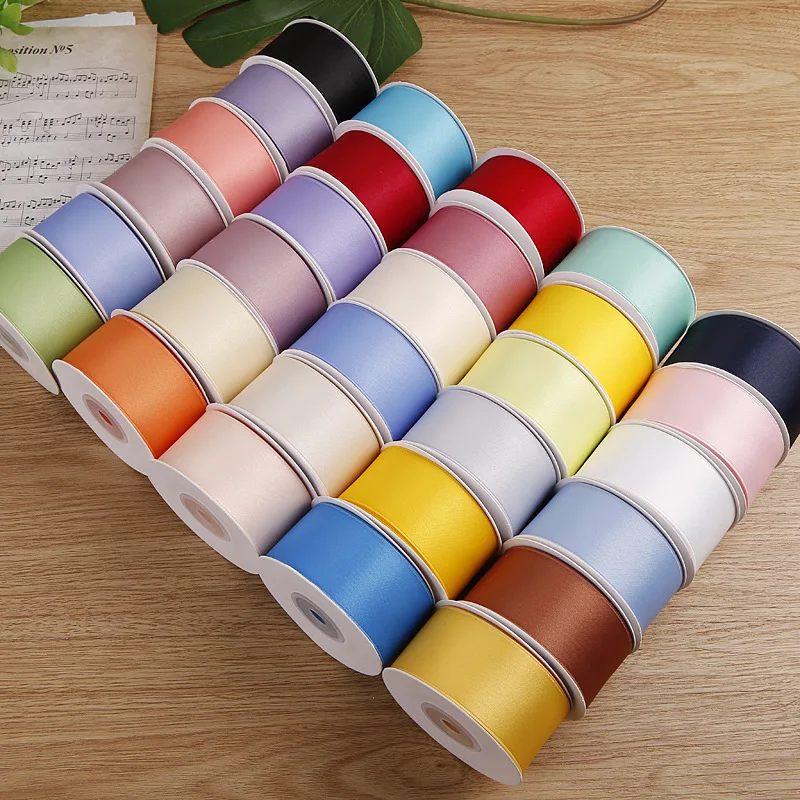 10 Yards Solid Color Bright Light Terylene Cotton Ribbon Hair Bows DIY Crafts Handmade Accessories Gift Packaging