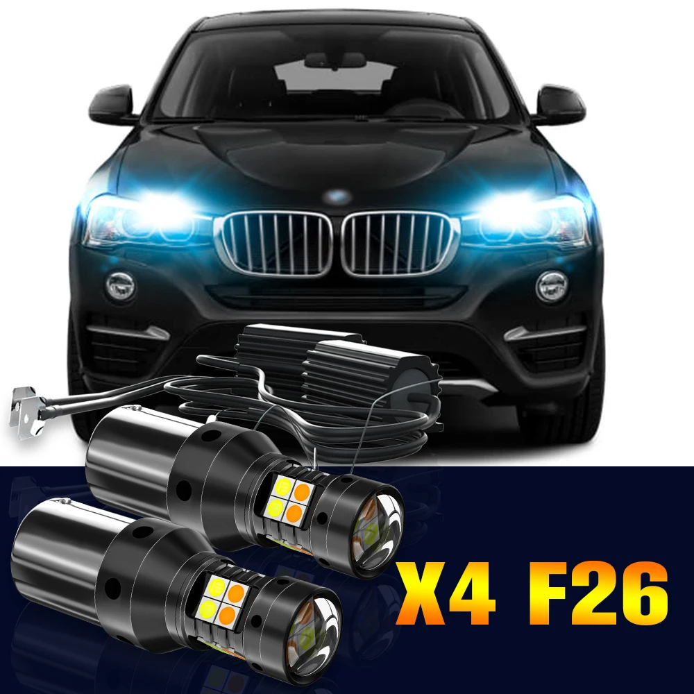 

2pcs LED Dual Mode Turn Signal+Daytime Running Light DRL Lamp For BMW X4 F26 2014-2018 2015 2016 2017 Accessories