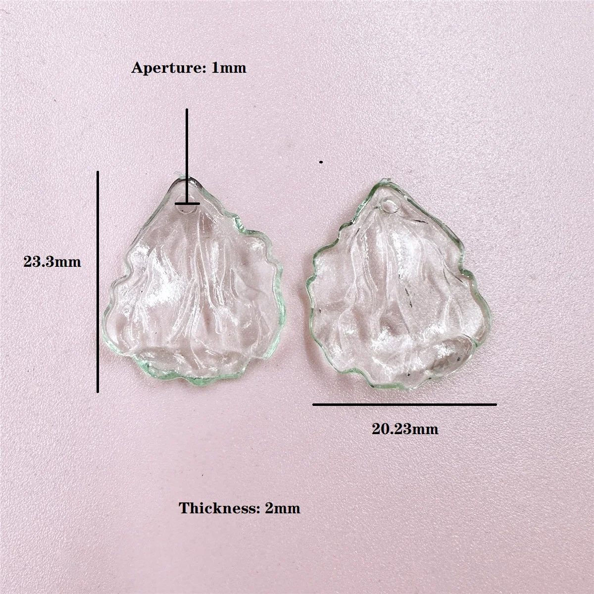 50 шт./пакет 20,2*23,3 мм прозрачные хрустальные подвески в виде листьев для DIY бусины ручной работы серьги-шпильки ювелирные изделия из бисера материал