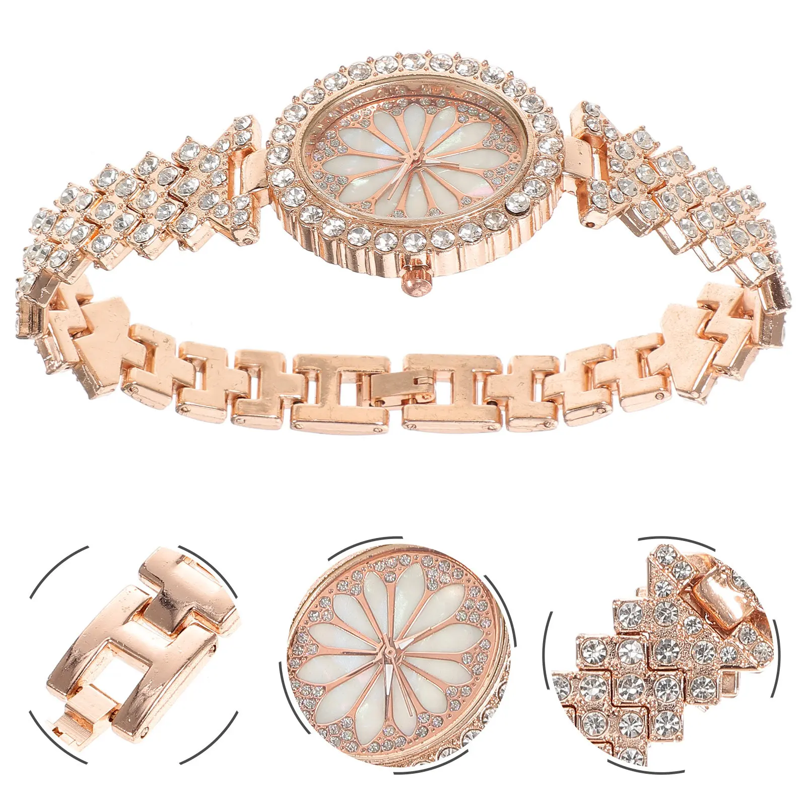 Fashionable Women Wrist Watch Rhinestone Decorated Delicate Elegant Style Casual Watch for All Occasions Birthday Gift Graceful