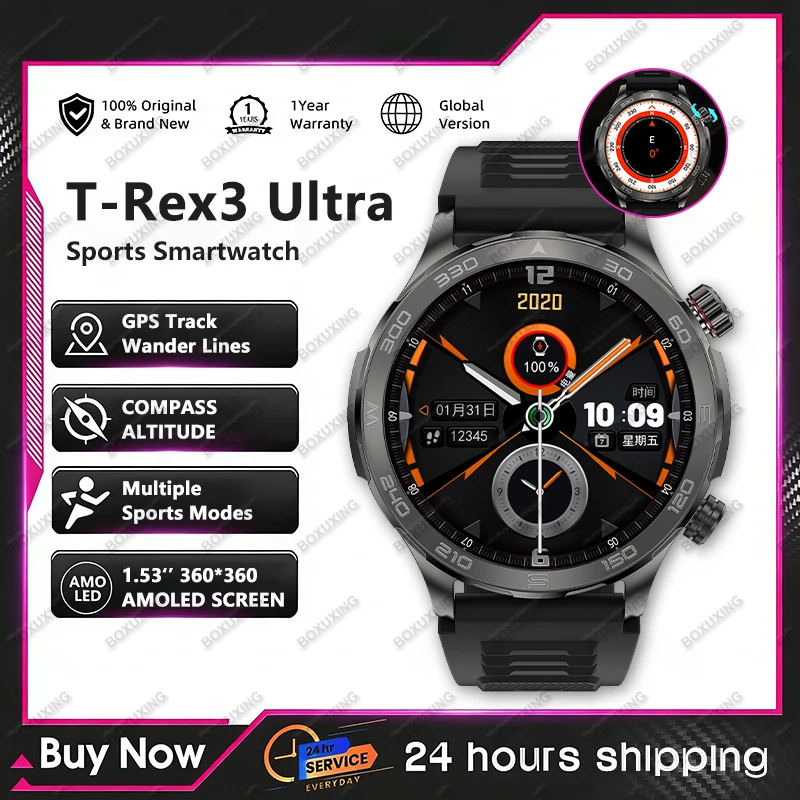 

Новые военные смарт-часы 2026 года с GPS-трекером, компасом, AMOLED-экраном 360*360, Bluetooth-звонками, спортивные, водонепроницаемые IP68, для мужчин и женщин