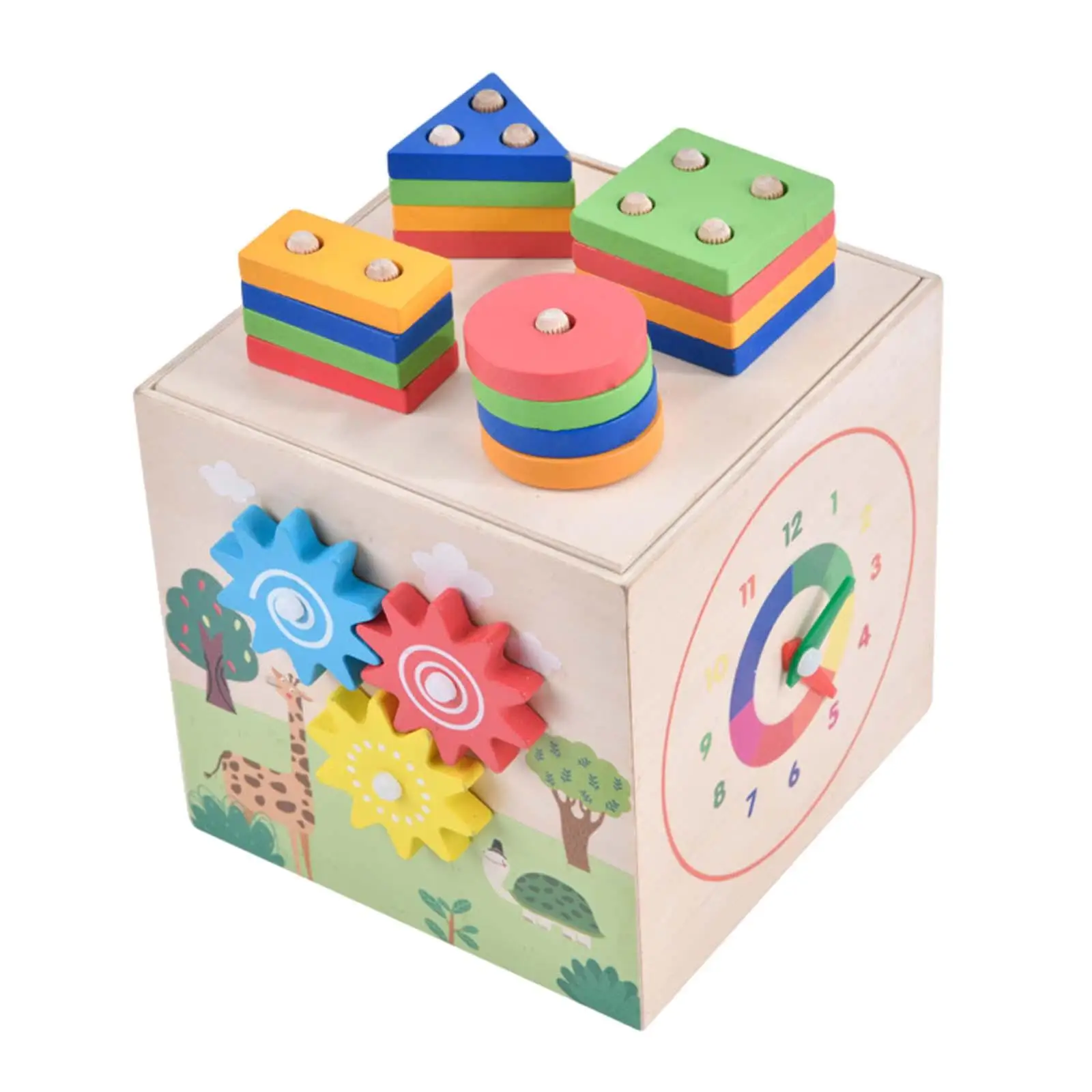 Wooden Activity Center Matching Early Developmental Wooden Activity Busy Cube