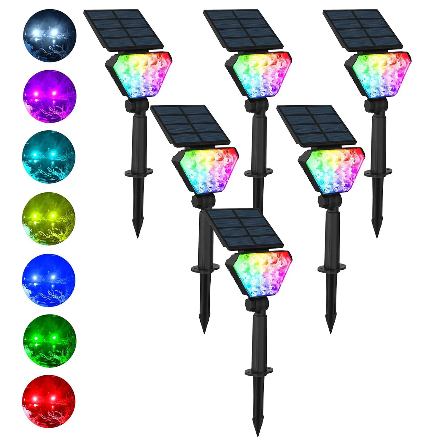 

2/6PCS Solar RGB Light Color Changing Outdoor Landscape Spotling for Tree Decor IP65 Waterproof Garden Countyard Solar LED Lamp