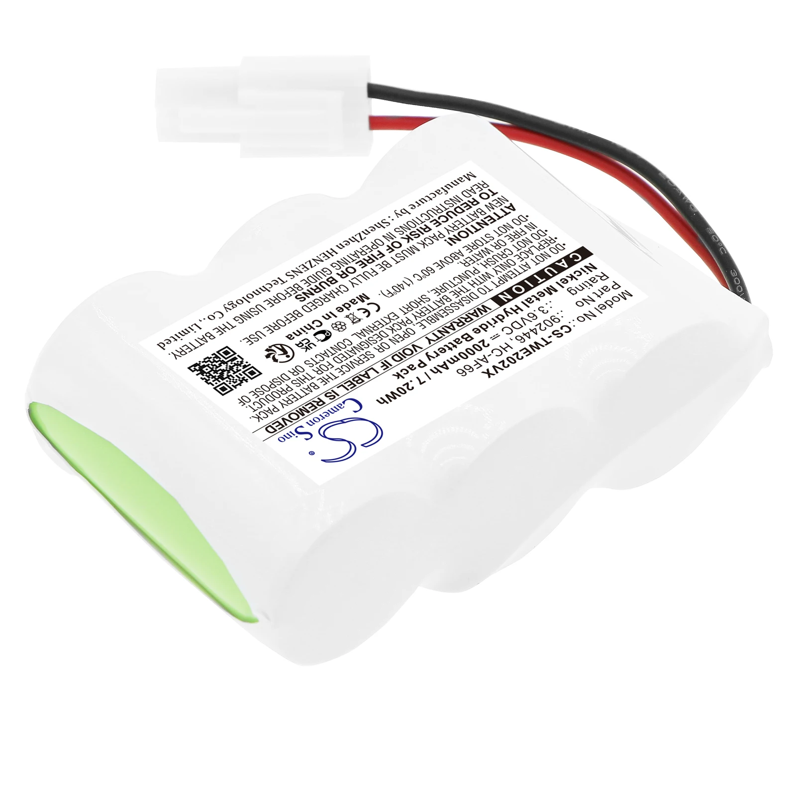 Cameron Sino 3.6V 2000mAh Vacuum Battery 902446, HC-AF66 for TWINBIRD HC-E202,HC-E202W,HC-E22C,HC-EB02,HC-EB02W,HC-R20 +TOOL