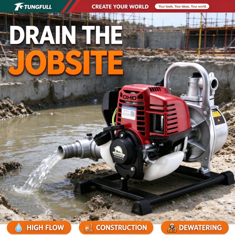 Portable High Lift Water Pump 2 Stroke 4 Stroke Petrol Engine Self Priming for Agricultural Irrigation Field Water Transfer