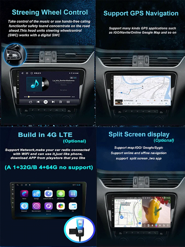 Lecteur vidéo sans fil pour Mazda, Carplay, Android OS, Radio, Limitation, WiFi, GPS, Stéréo, FM, BT, 9 