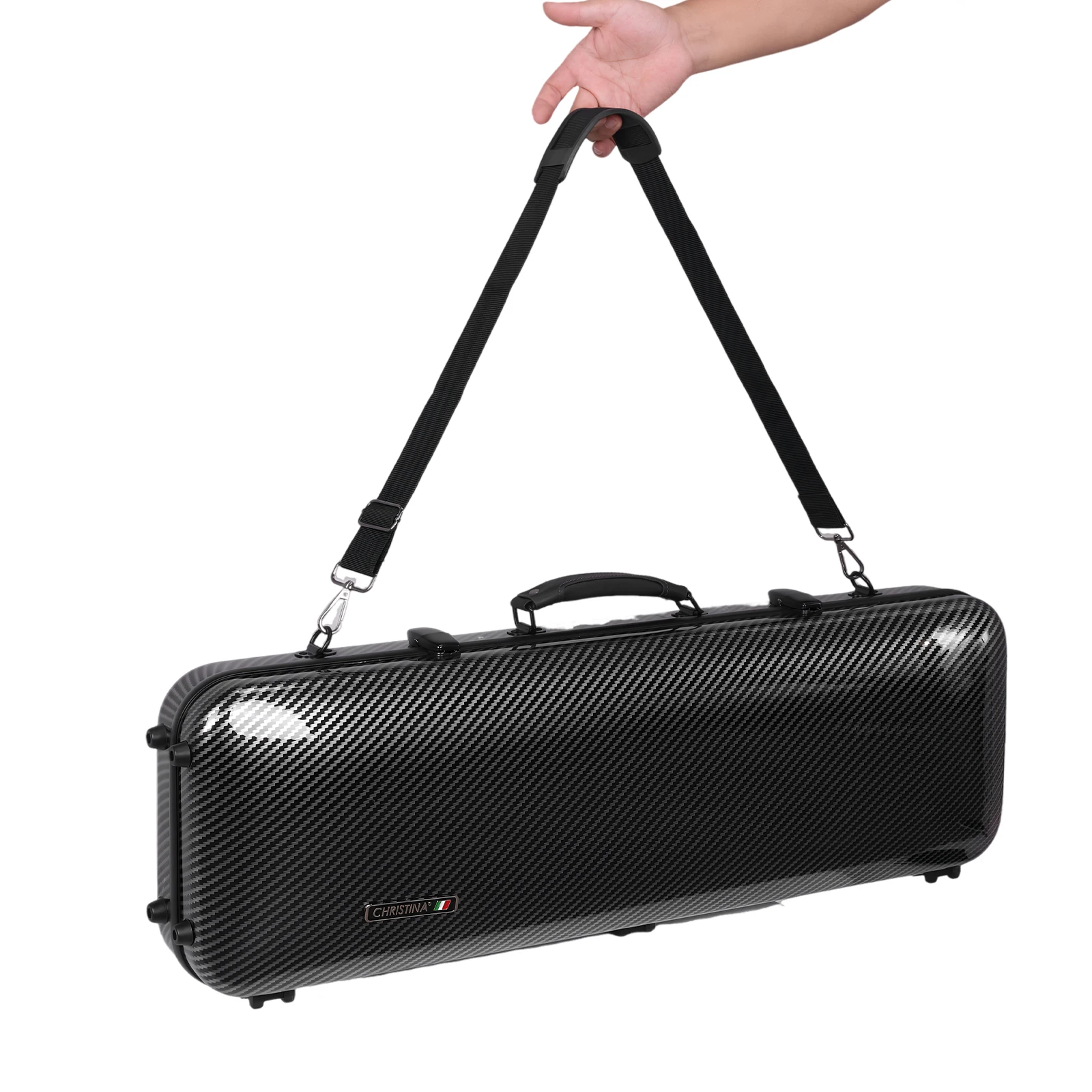 Estuche Rígido para Violín 4/4 Tamaño Completo con Asa, Estuche Profesional de Forma Oblonga con Correas para Hombro para Uso en Exteriores