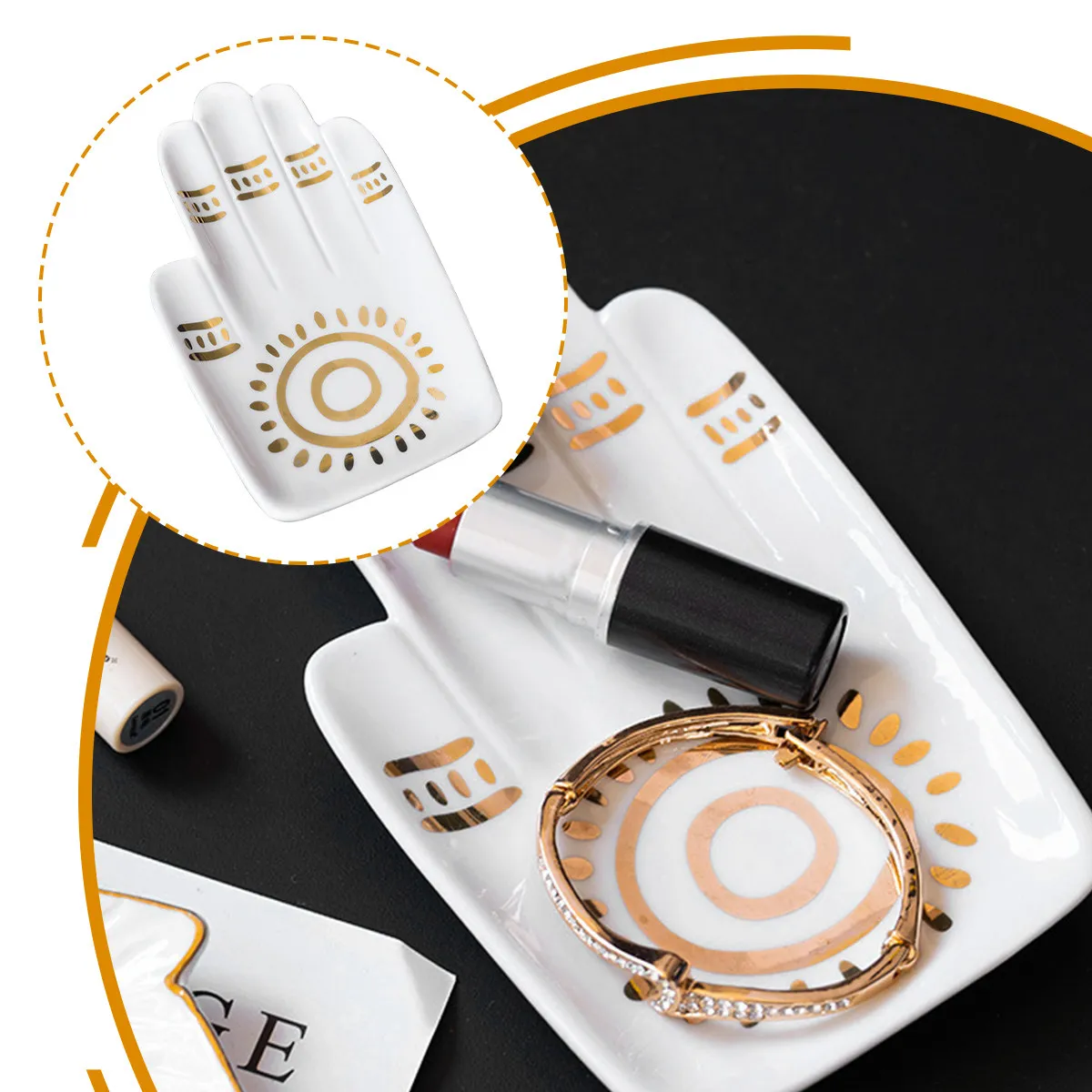 

Поднос для украшений в форме ладони, минималистичный дизайн, органайзер для хранения серег, ожерелий, браслетов, декор для дома