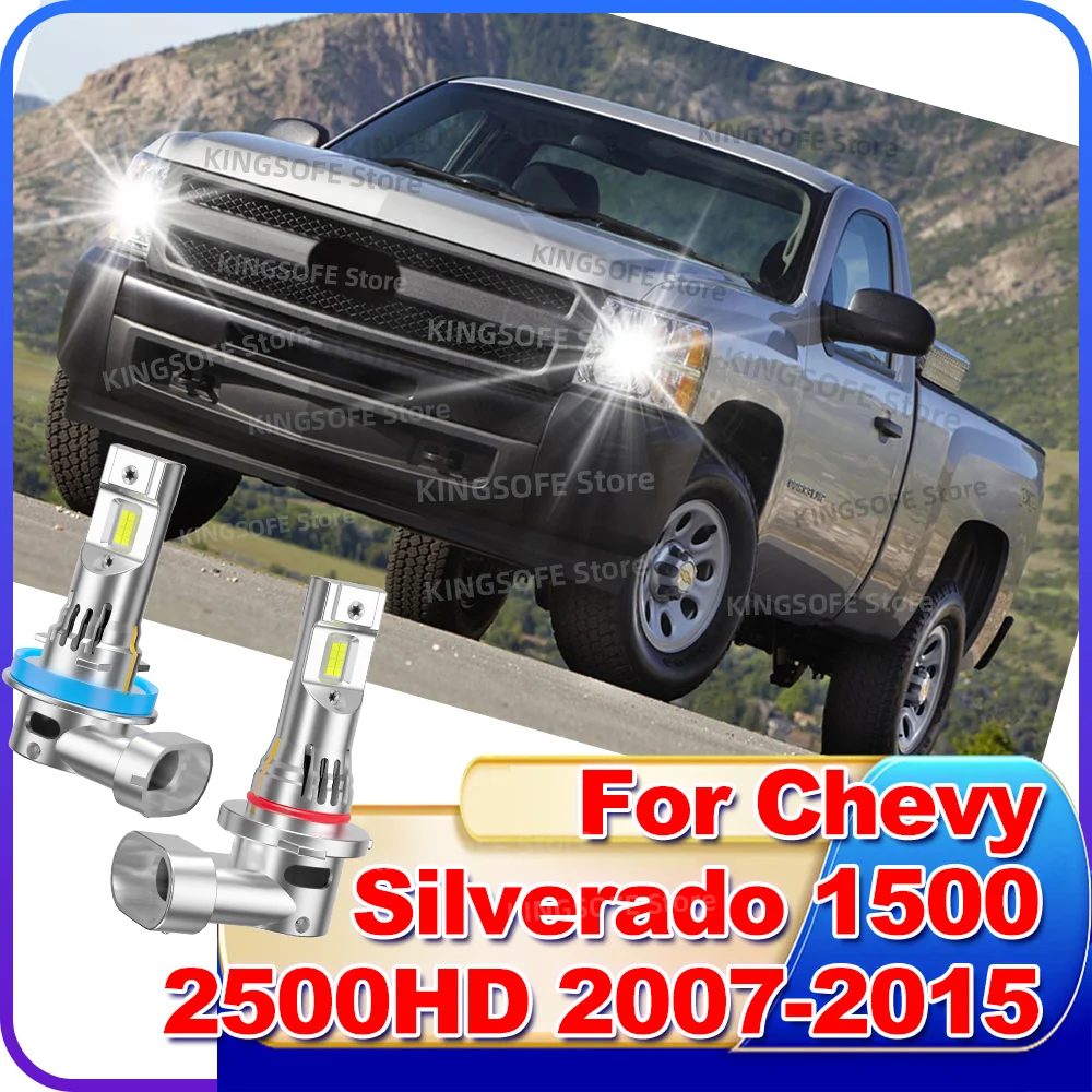 

2/4Pcs LED Bulb Headlight 50000LM CSP Auto Lamp For Chevy Silverado 1500 2500HD 2007-2015 2008 2009 2010 2011 2012