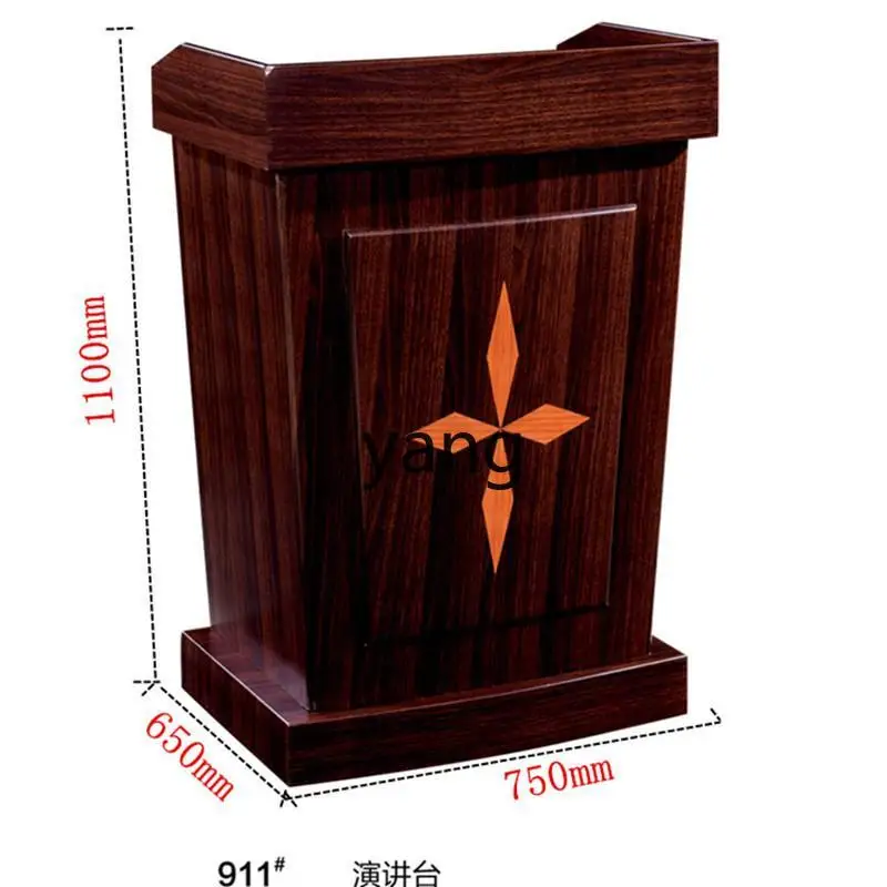 Yjq Office Leader Speech Hotel Welcome Host Multi-Functional Solid Wood Podium with Storage