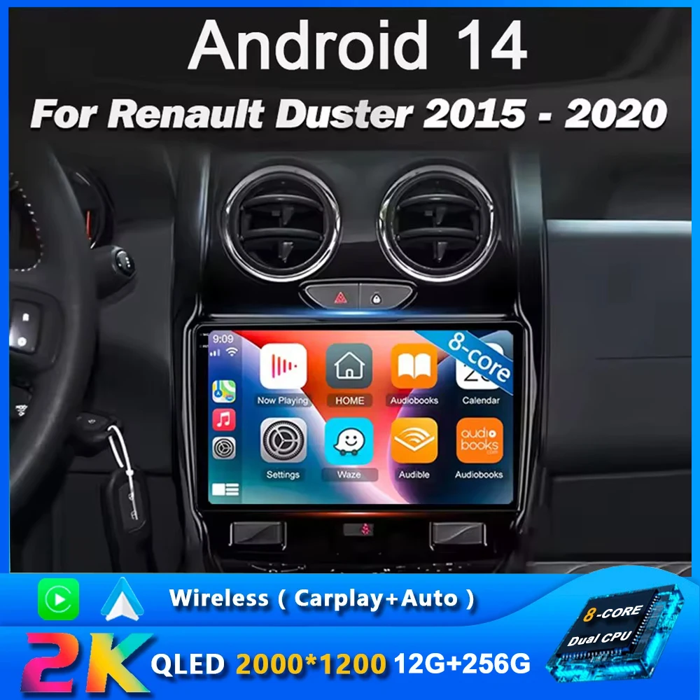 

2K For Renault Duster 2015 - 2021 For LADA Largus 2021 Car Radio Multimedia Video Player Navigation stereo GPS Android 14 No 2di