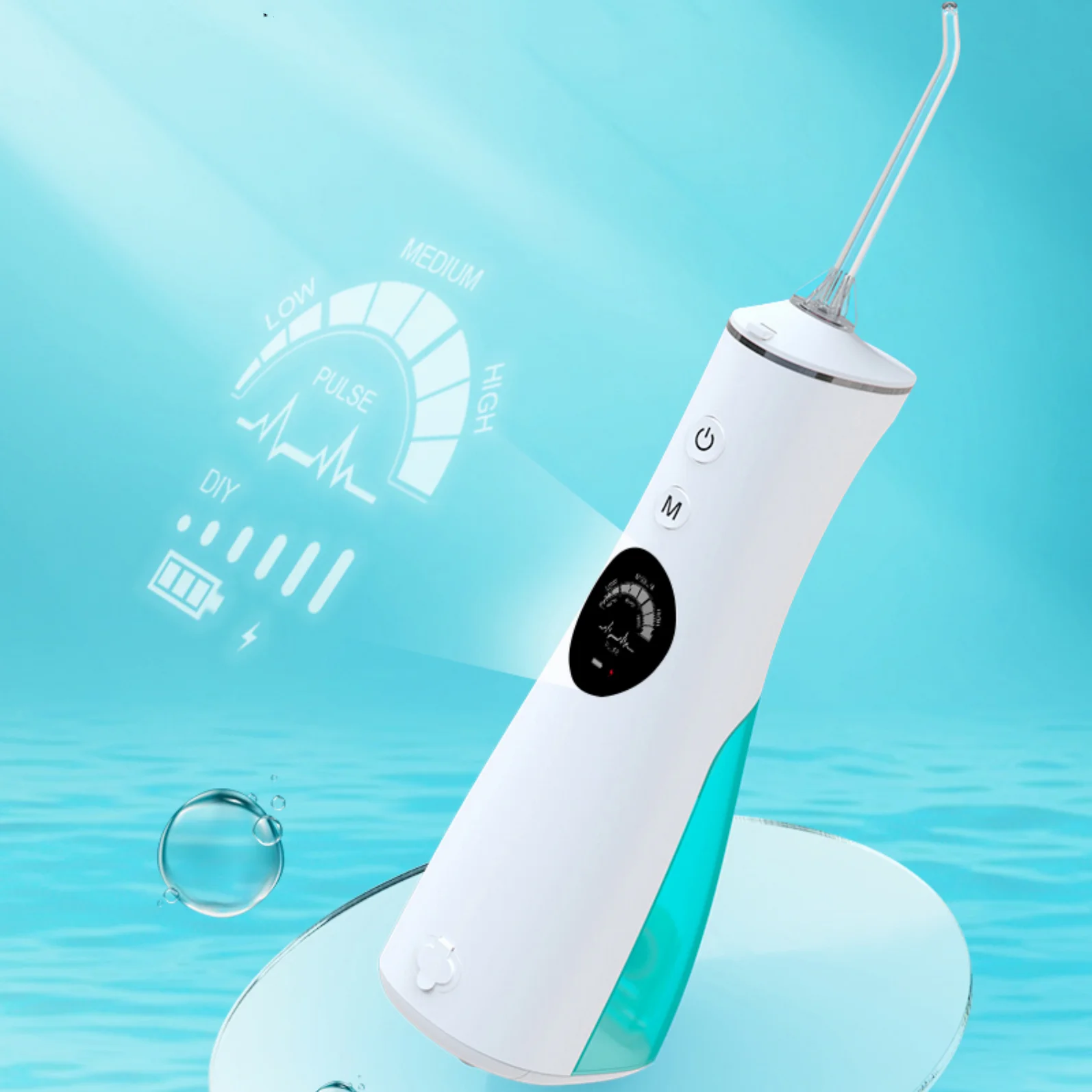 Portable Oral Hygiene Water Irrigator Rechargeable Water Pick Flosser OEM Cordless Teeth Clean LCD Screen Water Flosser