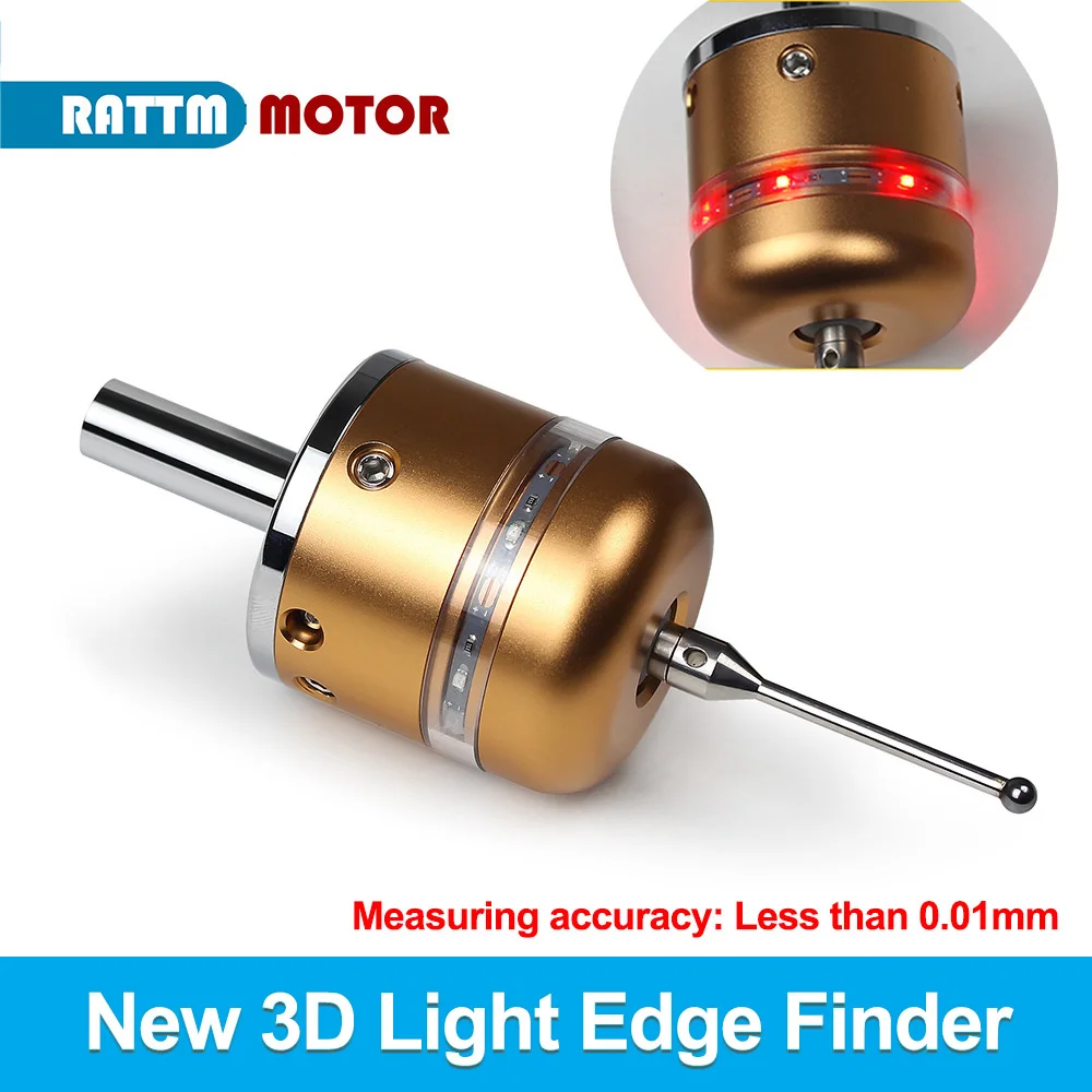 RATTM 3D Light Edge Finder CNC Machining Center Precision Centering Rod Accuracy 0.01 Touch Probe LED Optical Edge Finder