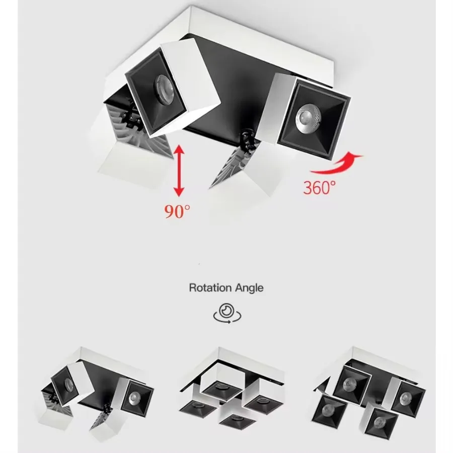 Imagem -02 - Rotação 90 ° Dobrável Ângulo Ajustável Quadrado Dobrável Série Holofotes Montados Abertos sem Iluminação Principal 360 °