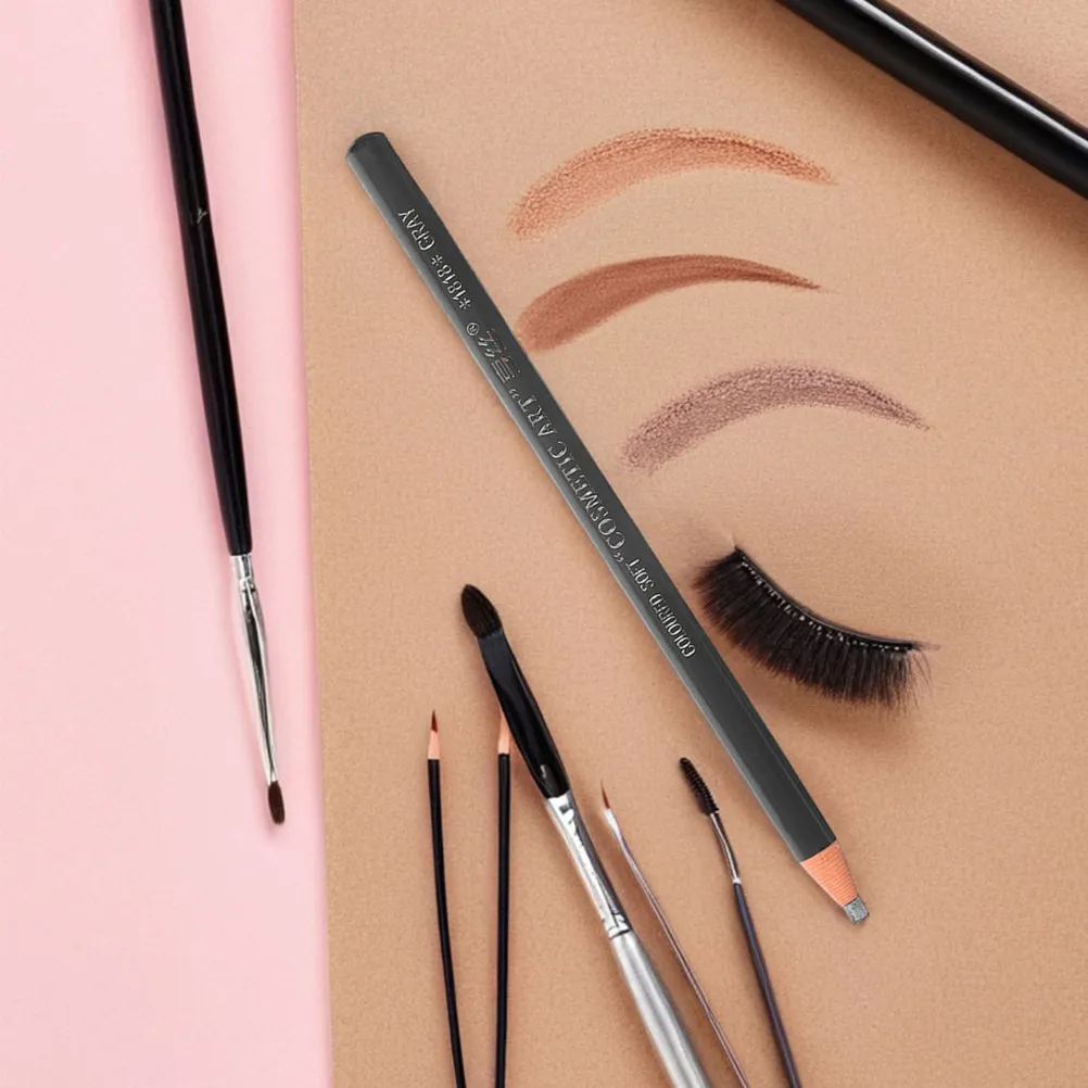 3Pcs Waterproof Sweatproof Eyebrow Pencil Set Peel Off Liquid Brow Marker Gray Natural Brows Eyebrow Kit for Women Long Wear