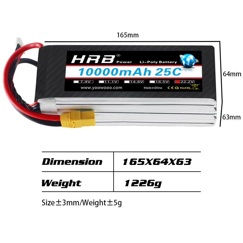 HRB Battery Lipo 2S 3S 4S 5S 6S 12S 8000mah 10000mah 12000mah