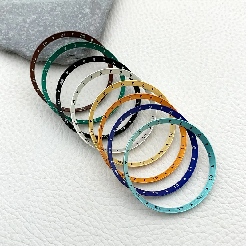 Mod 30,5 * 27,5 mm 24 ore Indice Orologio in rame Anello capitolo per SKX007 SRPD53 NH35 NH36 Cassa dell'orologio con movimento Sostituisci la parte dello strumento