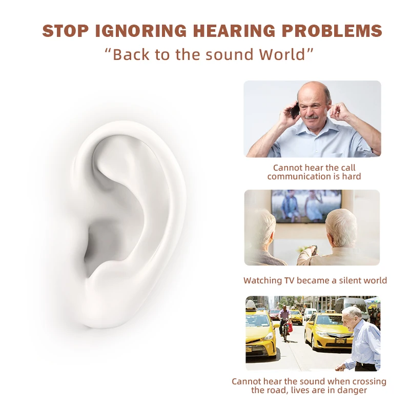 One Pair RIC-S Acosound 8 Channels Invisible Programmable Hearing Aids For Deafness Digital Audifonos For Elder Sound Amplifier