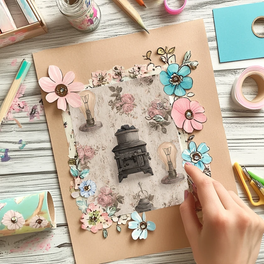 Papier do scrapbookingu 15x15 cm (36 arkuszy): Nadruki kaktusów i sukulentów z pustyni do scrapbookingu, origami i rękodzieła w stylu boho