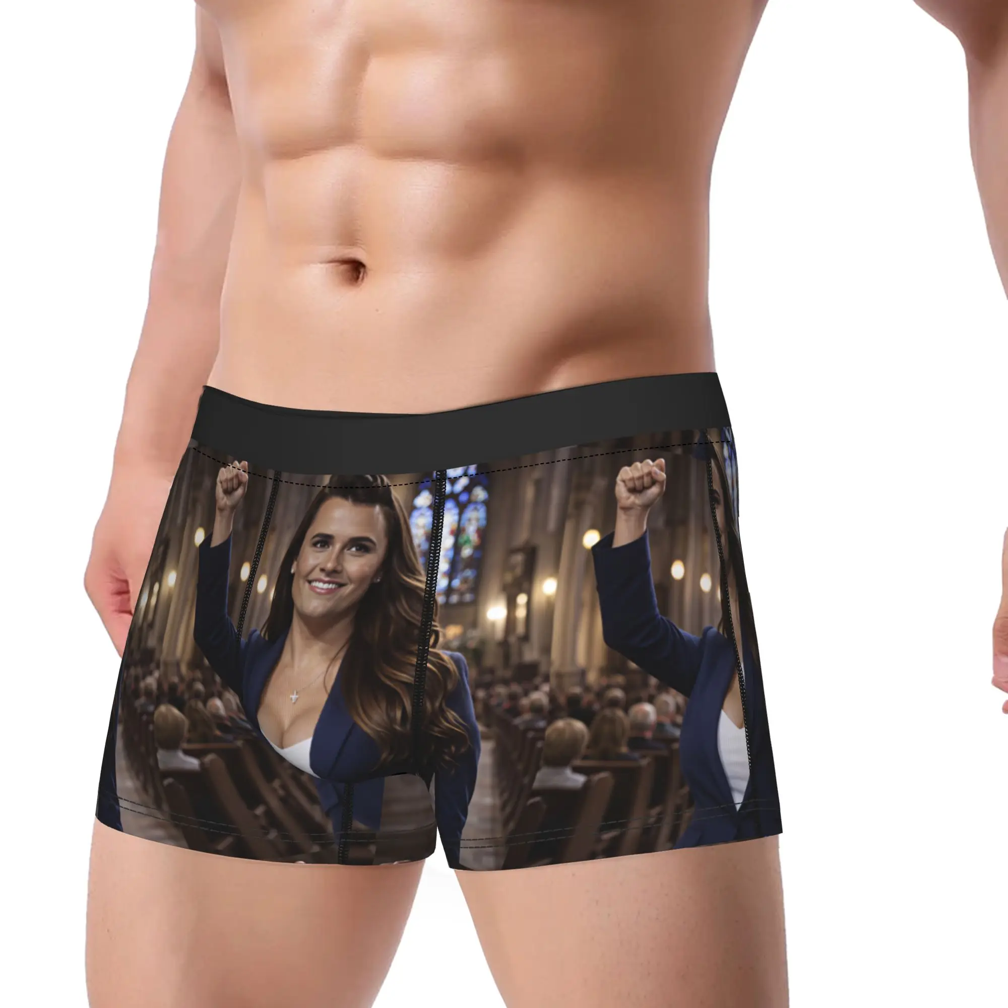 Charlie Kirk Church Power Pose Meme Boxer Brief  Underwear Quality Men's Comfortable Trunk Pattern Large Size Underpants
