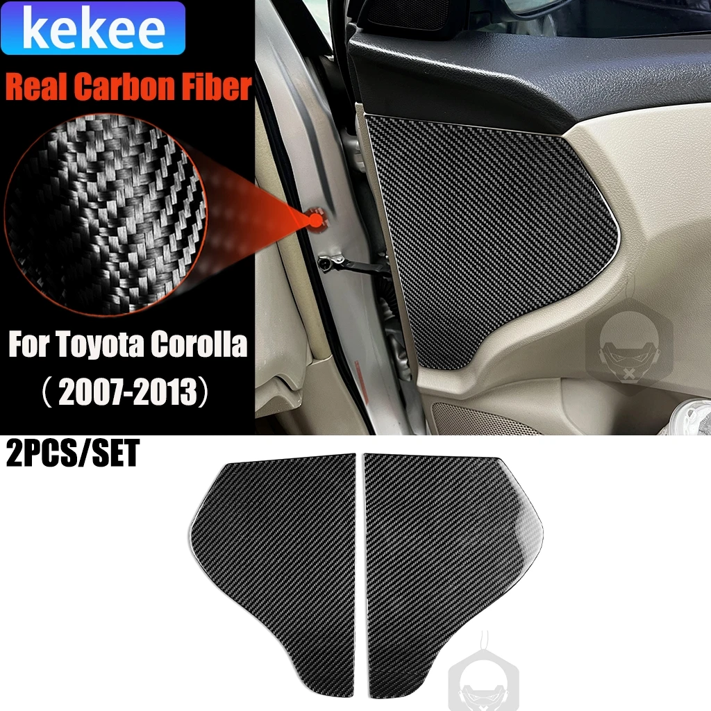 

Carbon Fiber Car Accessories Front Door Panel Modified Interior Trim Cover Soft Sticker For Toyota Corolla 2007 2008 2009-2013