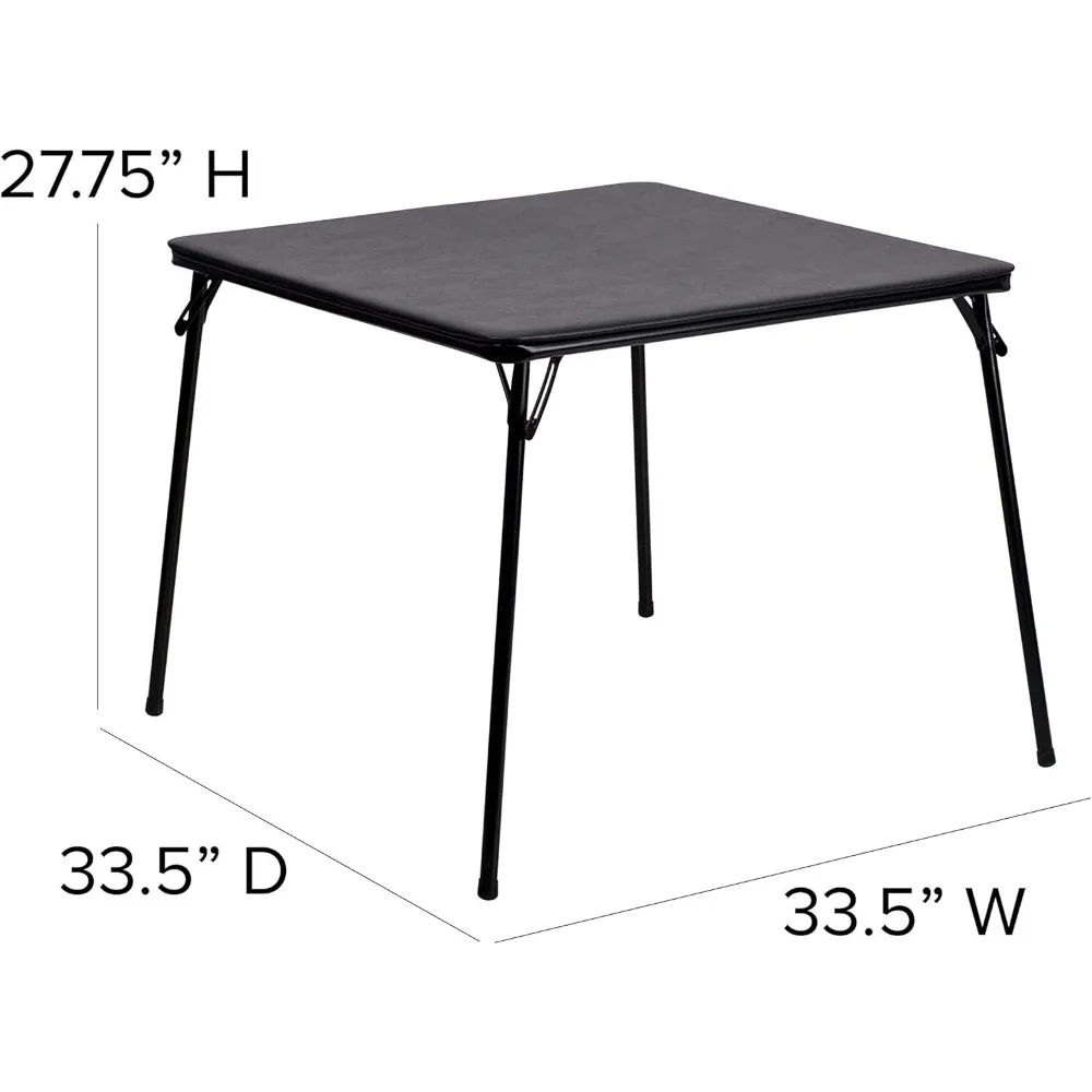 Folding Card Table and Chairs Set for 4, Portable Square Table with Padded Seats, Multipurpose Folding Furniture for Outdoor and