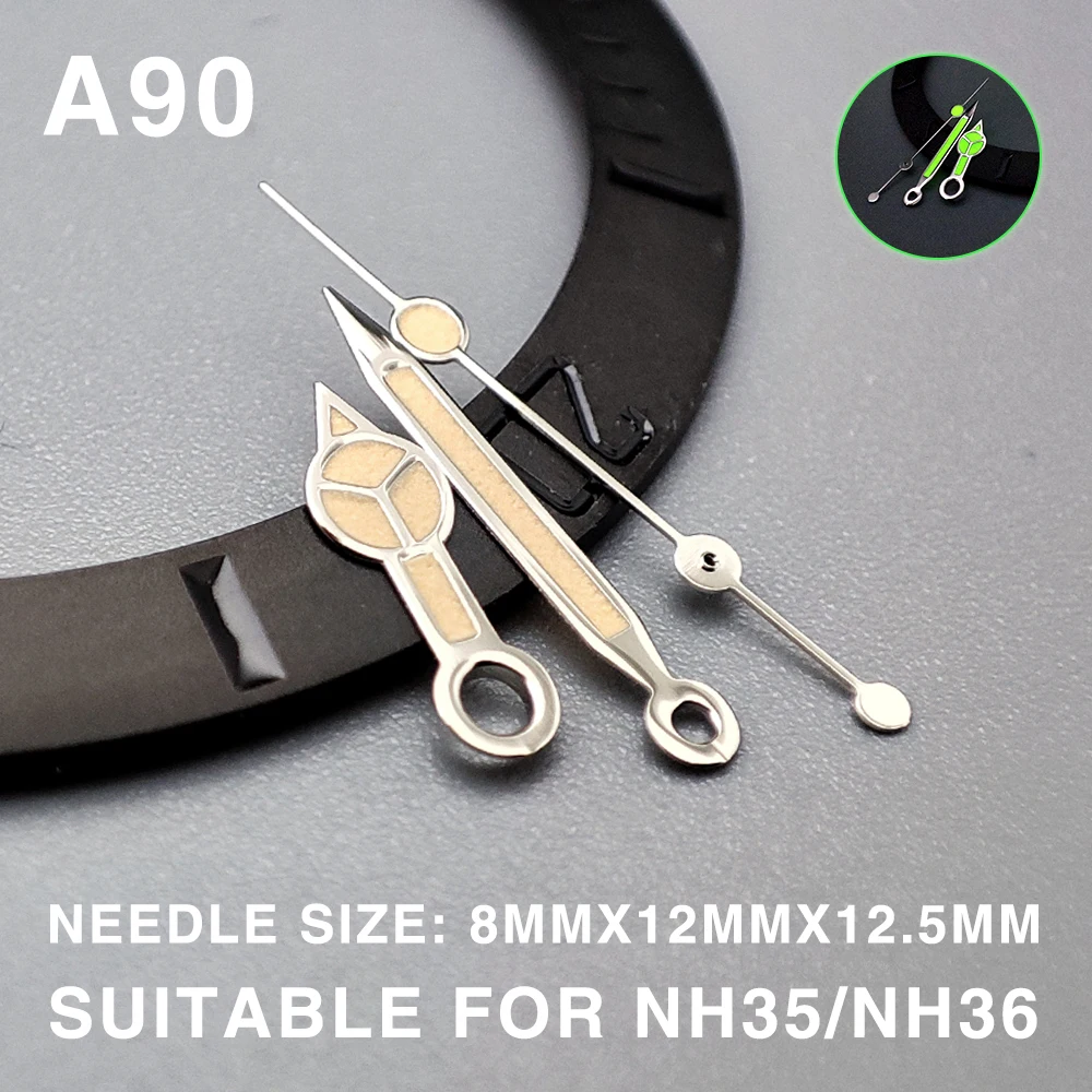 nh35 watch super bright green pointer blue luminous modification accessories, suitable for NH35, NH36, 4r36 movement A30~A104