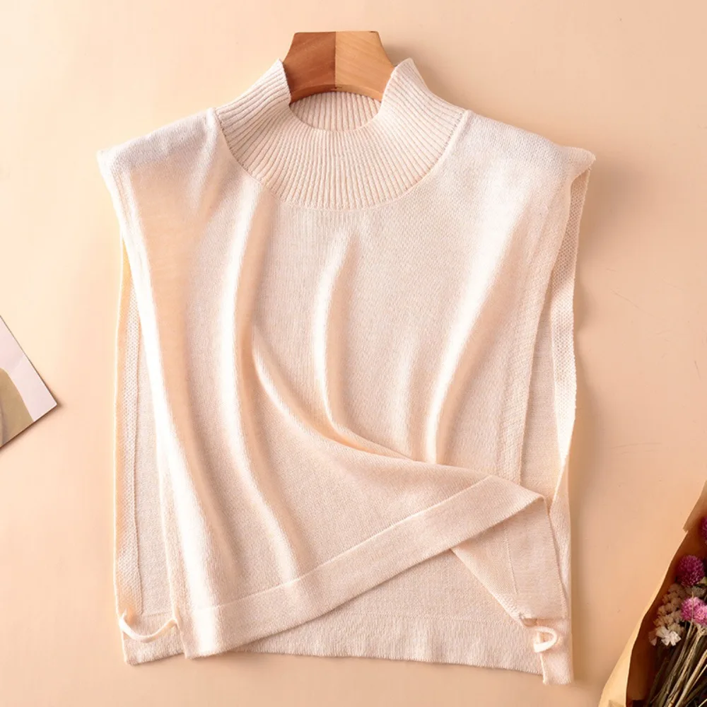 

Elegant Winter Sweater False Collar Solid Color Half-Shirt Style Turtleneck Neckwear Warm Adjustable Stand Collar