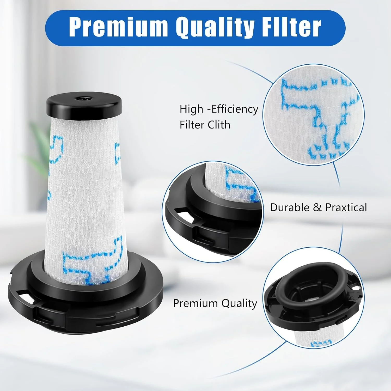 Reusable Pre-Filter for Rowenta X-Force Flex 9.60 Aqua Allergy Animal / X-Nano,Washable HEPA Filter for ZR009010 Accessories image 4