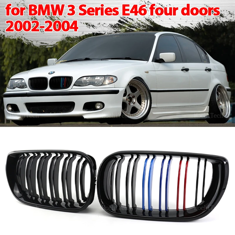 

Высококачественная решетка переднего бампера для BMW 3 серии E46 Sedan Touring Facelift 02-06, сменные черные решетки с двойной планкой