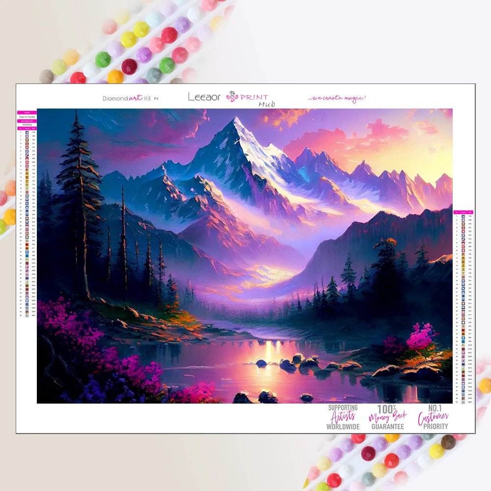 

New Luminous Mountain Peak Beautiful Scenery Diamond Painting Full Square Round Diamond Embroidery DIY Art Painting Home Decor