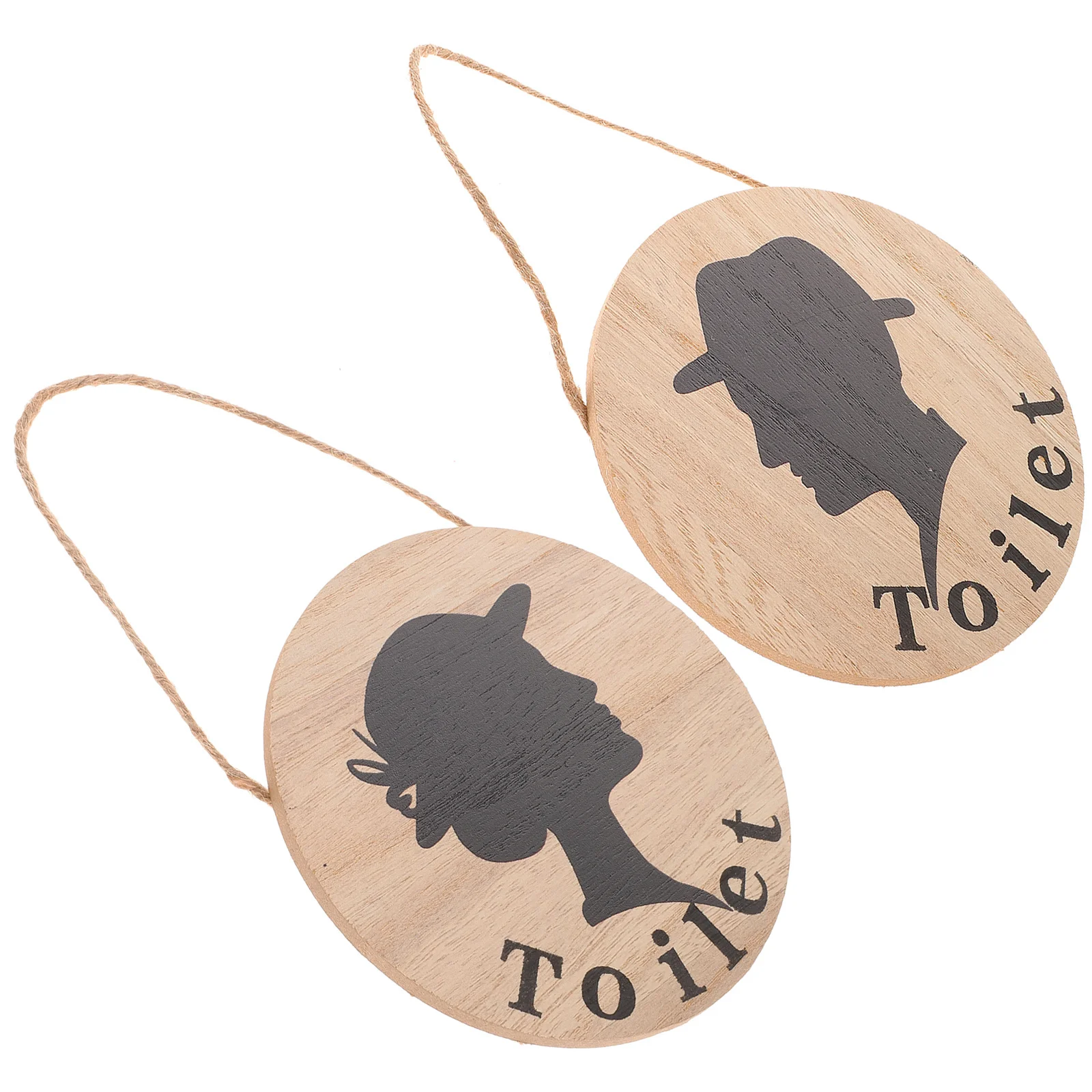 

2Pcs Wooden Toilet Signs Stylish Hanging Plaques for Restroom Door Bathroom Hotel Shop Wall Decor Toilet Sign Bathroom Sign